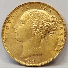 AUSTRALIA 1874 . ONE 1 SOVEREIGN . MELBOURNE . GOLD